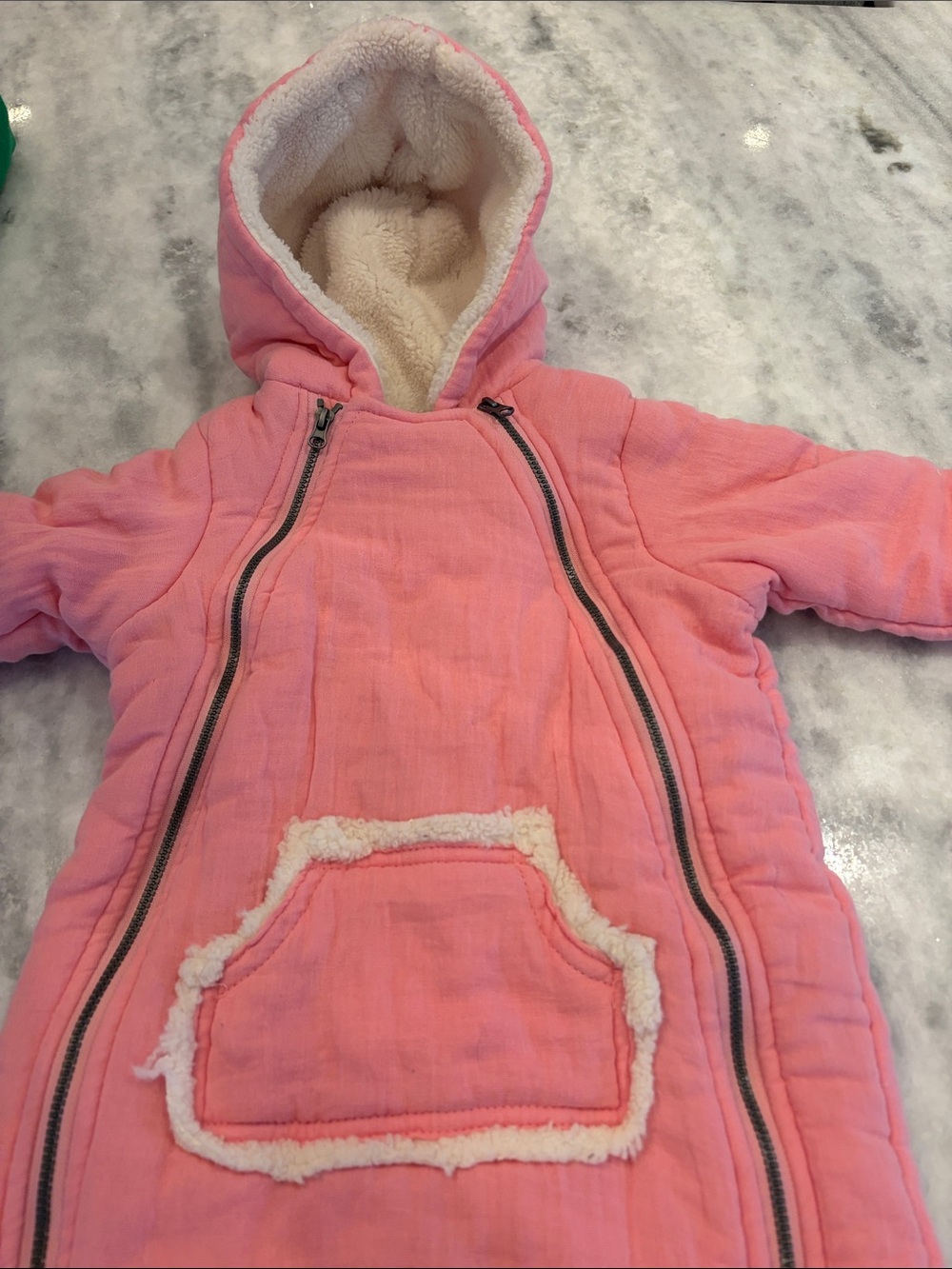 First Impressions Pink Hooded Sherpa-Lined Baby Bunting